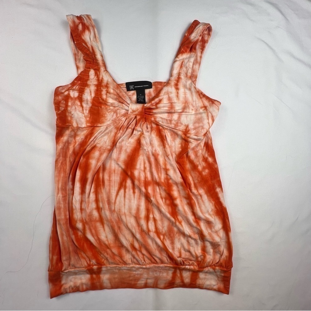 INC - Women’s Tank Top - Orange and White - Medium